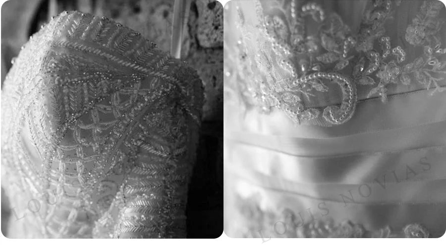LOUIS NOVIAS A-Line Wedding Dress Elegant Vestidos De Novia Off the Shoulder Beaded Appliques Bride Skirt Sweetheart Bridal Gown