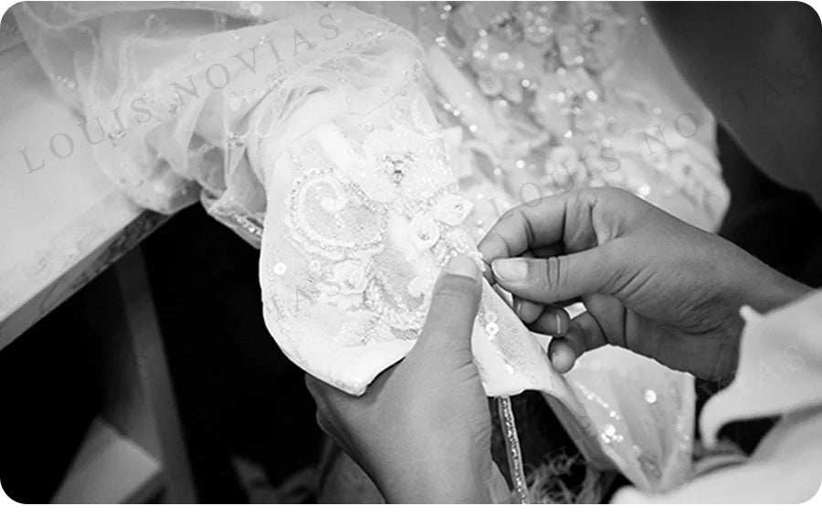 LOUIS NOVIAS A-Line Wedding Dress Elegant Vestidos De Novia Off the Shoulder Beaded Appliques Bride Skirt Sweetheart Bridal Gown