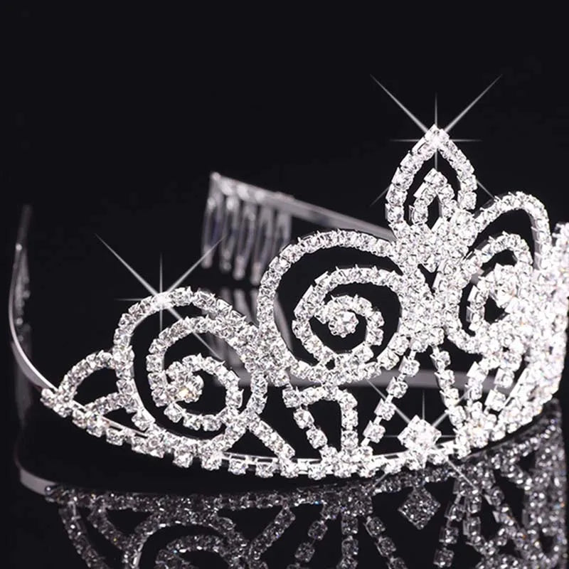 Bride Tiara Crown Large Headdress Princess Diadem Wedding Crown Pageant Head ornaments Hair Jewelry Accessories