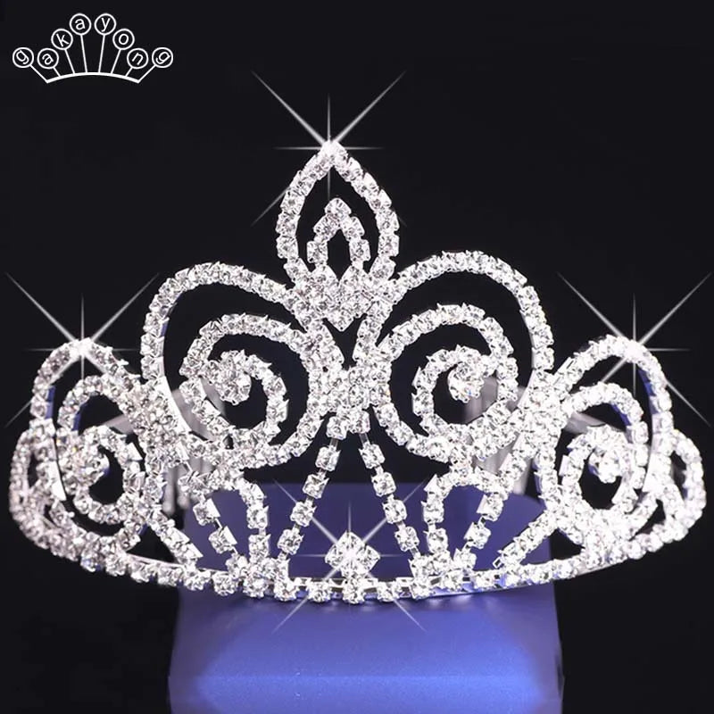 Bride Tiara Crown Large Headdress Princess Diadem Wedding Crown Pageant Head ornaments Hair Jewelry Accessories