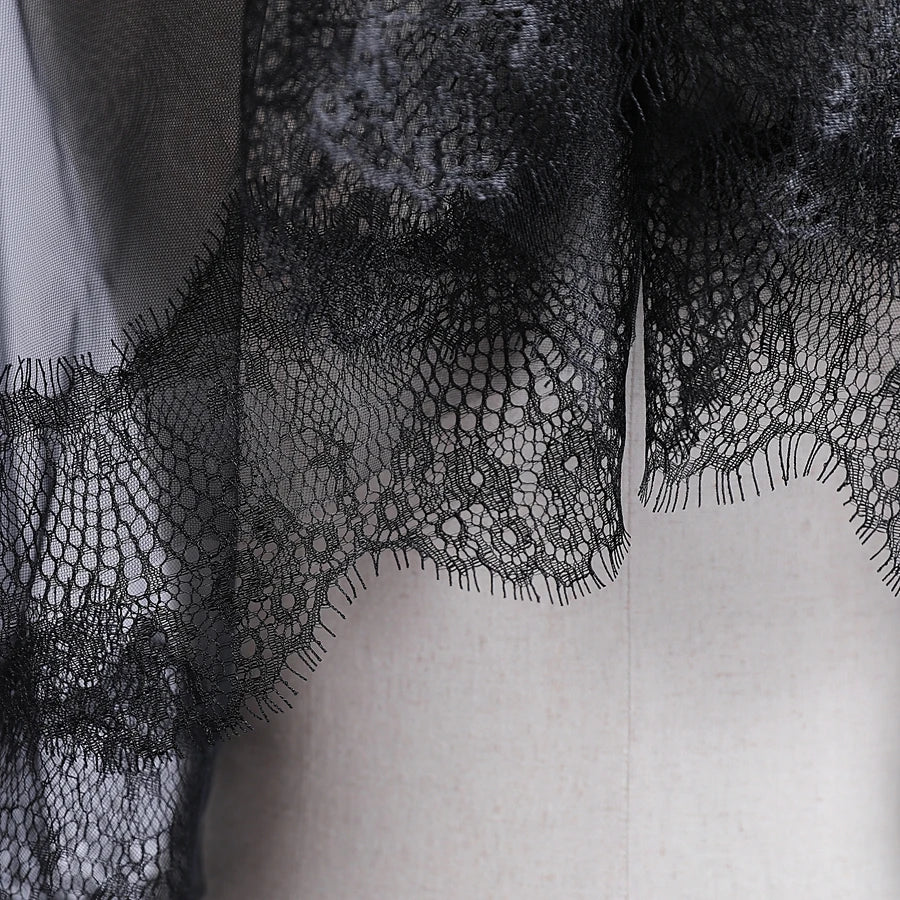 New Arrival Bride Veils One-Layer Women Girl Black Mantilla Wedding Veil Lace Trim Halloween Cosplay Costume Bride Boda 2025