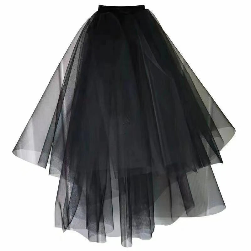Wedding Bridal Head Veils Black Vintage Double-Layer Gauze Mesh Lace Veil Women's Girls Party Headwear Accessories Photos Props