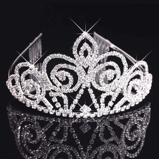 Bride Tiara Crown Large Headdress Princess Diadem Wedding Crown Pageant Head ornaments Hair Jewelry Accessories