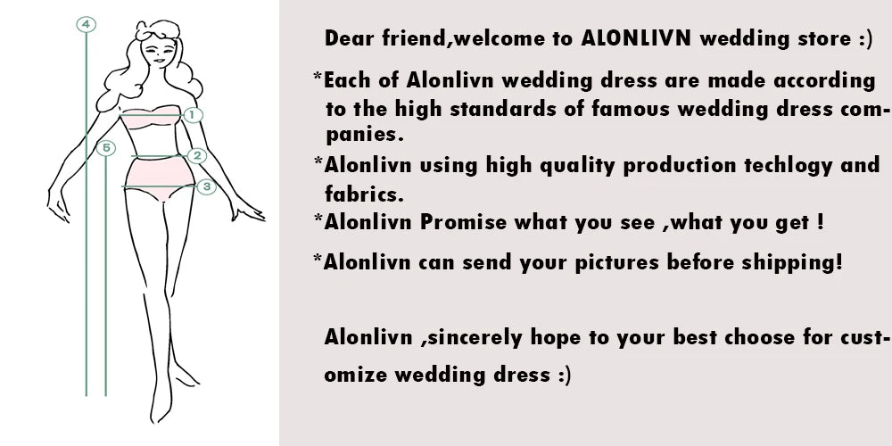 Alonlivn Customize Made Beaded Pearls A-line Wedding Gowns Off Shoulder Boat Neck Appliques Bride Gowns