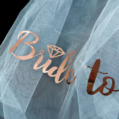 White Short Bridal Wedding Veil Wedding Decorations Bride To Be Sash Bachelorette Party Girl Hen Partys Decor Hair Accessories