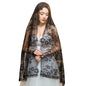 Muslims Lace Wedding Veils Church Mantilla Wedding Bride Head Covering Veils for Women Black and Gold