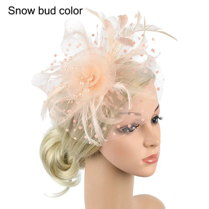 Bride Headwear hat Veil Wedding Hair Accessories Flowers Feather Mesh Veil Face Cover Multi Colors Korea Japan Black White