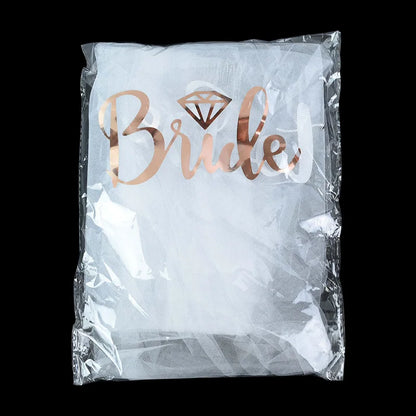White Short Bridal Wedding Veil Wedding Decorations Bride To Be Sash Bachelorette Party Girl Hen Partys Decor Hair Accessories