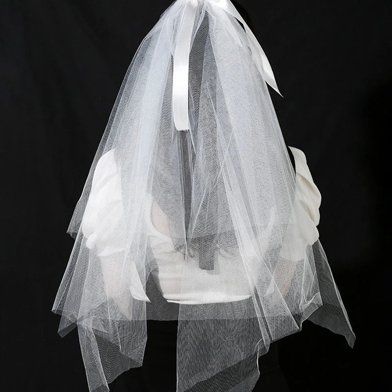 1pcs Bridal Veils Headscarf Ivory White Veil Wedding Birthday Party Decoration Bridal Shower Engagement Dinner Hair Accessories