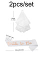 2pcs Engagement wedding bride rose gold bride to be shoulder strap bachelor party white veil