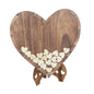 Wedding Guest Book Wooden 88pcs Heart-shaped Bracket Pastoral Wedding Storage Box Birthday Message Carving Carbonized Wood