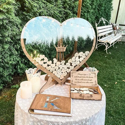 Wedding Ceremony Decor Wood Guest Book Alternative Bridal Shower Guest Book Sign Wedding Table Decor Personalized Wedding Gift