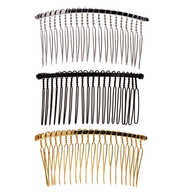 New 20 Teeth Bridal Blank Hair Metal Wedding Veil Side Comb Hair Accessories