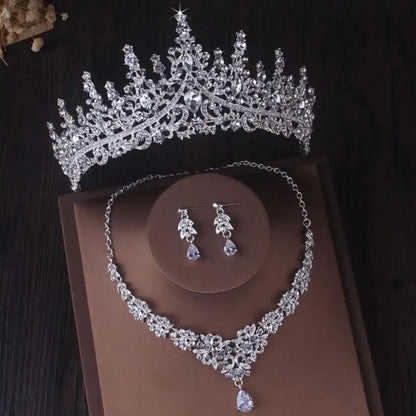 Bride Crown Set  rhinestone Sweet Birthday
