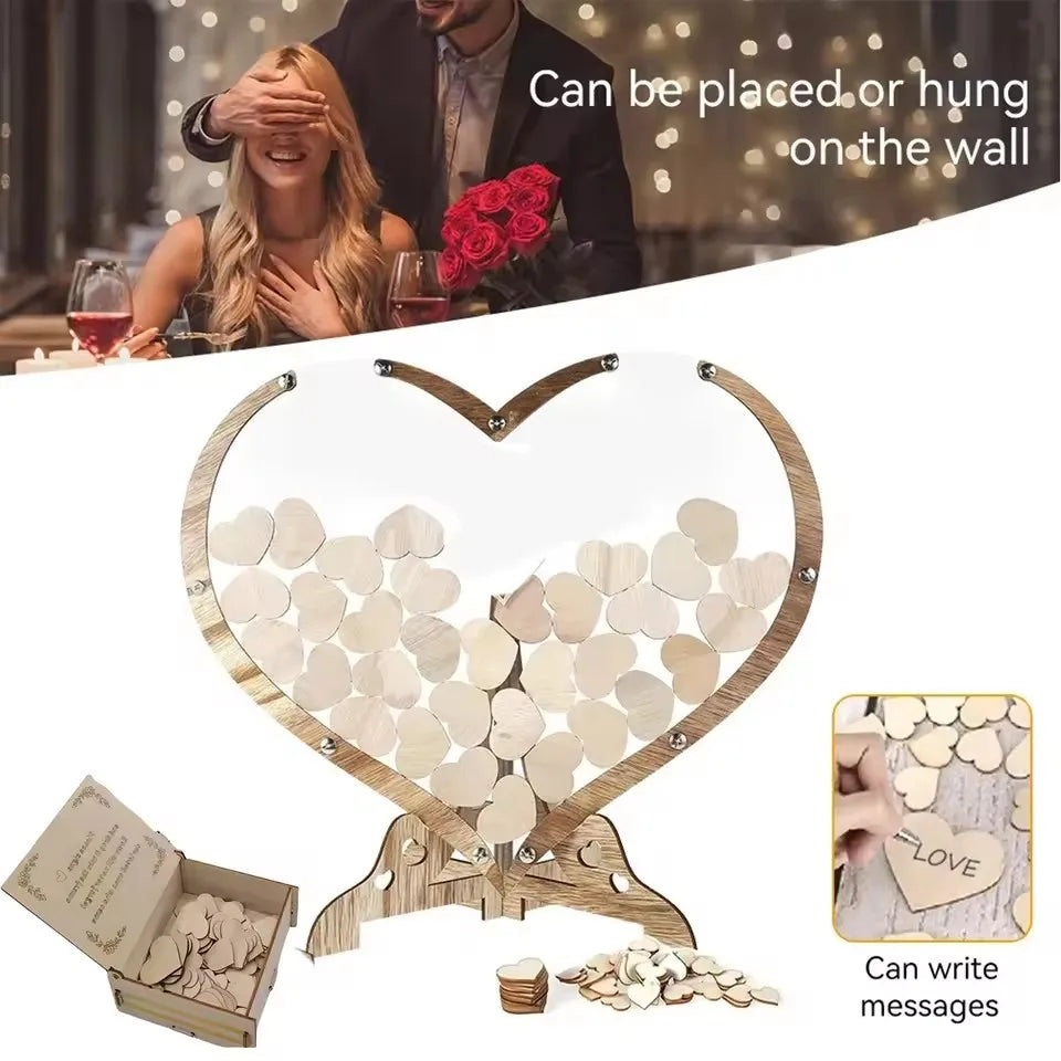 Wedding Ceremony Decor Wood Guest Book Alternative Bridal Shower Guest Book Sign Wedding Table Decor Personalized Wedding Gift