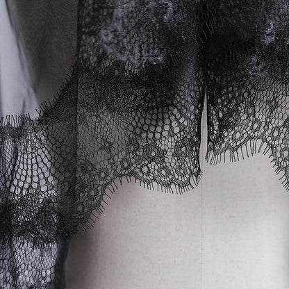 New Arrival Bride Veils One-Layer Women Girl Black Mantilla Wedding Veil Lace Trim Halloween Cosplay Costume Bride Boda 2025