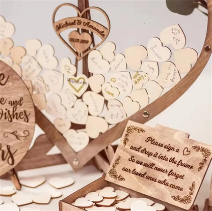 Wedding Ceremony Decor Wood Guest Book Alternative Bridal Shower Guest Book Sign Wedding Table Decor Personalized Wedding Gift