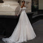 Luxurious A-Line Wedding Dressbead With Embroidery Ball Gown Strapless Full Sleeve Feather Bridal Vestido De Novia Customized