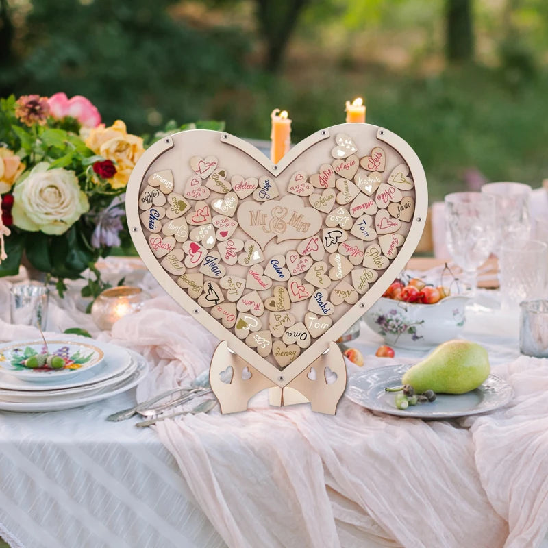 Wedding Ceremony Decor Wood Guest Book Alternative Bridal Shower Guest Book Sign Wedding Table Decor Personalized Wedding Gift