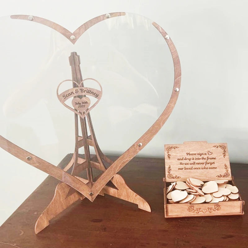 Wedding Ceremony Decor Wood Guest Book Alternative Bridal Shower Guest Book Sign Wedding Table Decor Personalized Wedding Gift