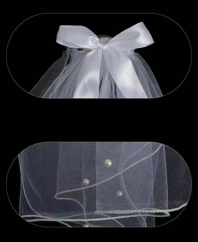 1pcs Bridal Veils Headscarf Ivory White Veil Wedding Birthday Party Decoration Bridal Shower Engagement Dinner Hair Accessories
