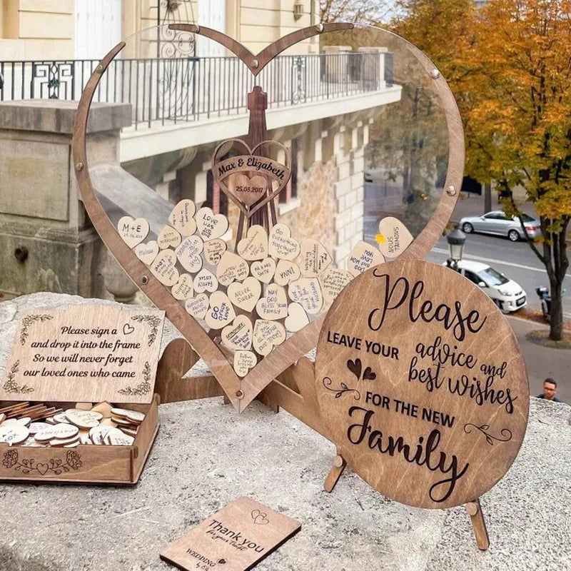 Wedding Ceremony Decor Wood Guest Book Alternative Bridal Shower Guest Book Sign Wedding Table Decor Personalized Wedding Gift