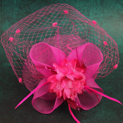 Bride Headwear hat Veil Wedding Hair Accessories Flowers Feather Mesh Veil Face Cover Multi Colors Korea Japan Black White