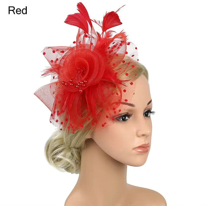 Bride Headwear hat Veil Wedding Hair Accessories Flowers Feather Mesh Veil Face Cover Multi Colors Korea Japan Black White