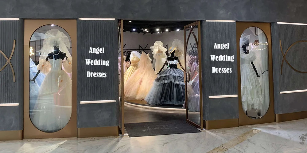 ANGEL Elegant A-Line Wedding Dresses Women Customized Lace Long Sleeve V-Neck Split Bridal Gowns Sweep Train Vestidos De Novia