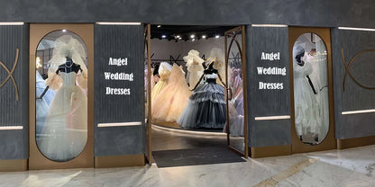 ANGEL Elegant A-Line Wedding Dresses Women Customized Lace Long Sleeve V-Neck Split Bridal Gowns Sweep Train Vestidos De Novia